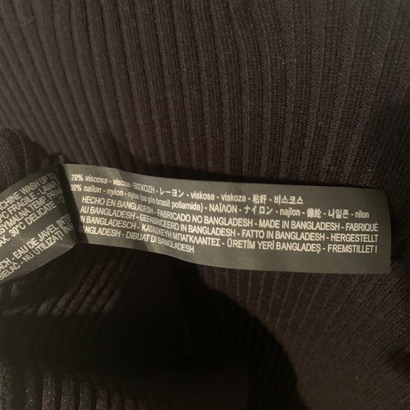 Zara Knit Black Ribbed Turtleneck Midi Dress - Picture 5 of 5